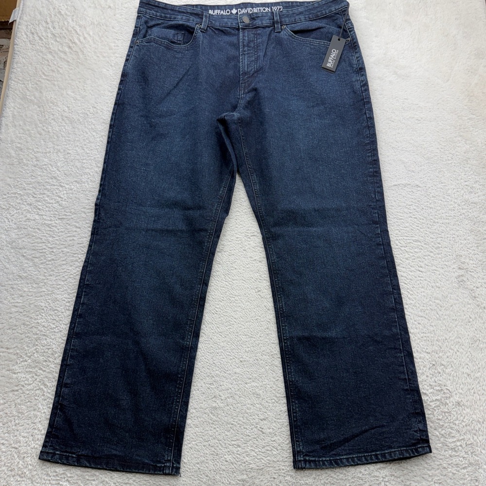 Buffalo David Bitton Driven-X Men Relaxed Straight Stretch Jeans Dark Wash 40x30